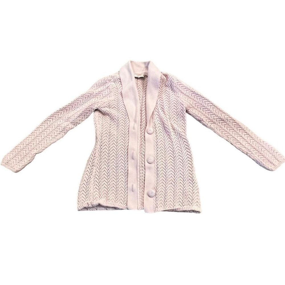 Tommy Hilfiger Pastel Pink Button Up Sweater
